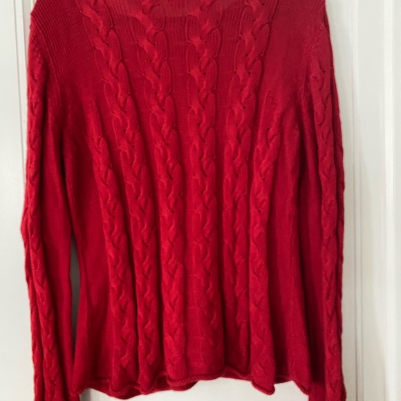 Willi smith brand red cable knit sweater. Size large - Picture 4 of 4